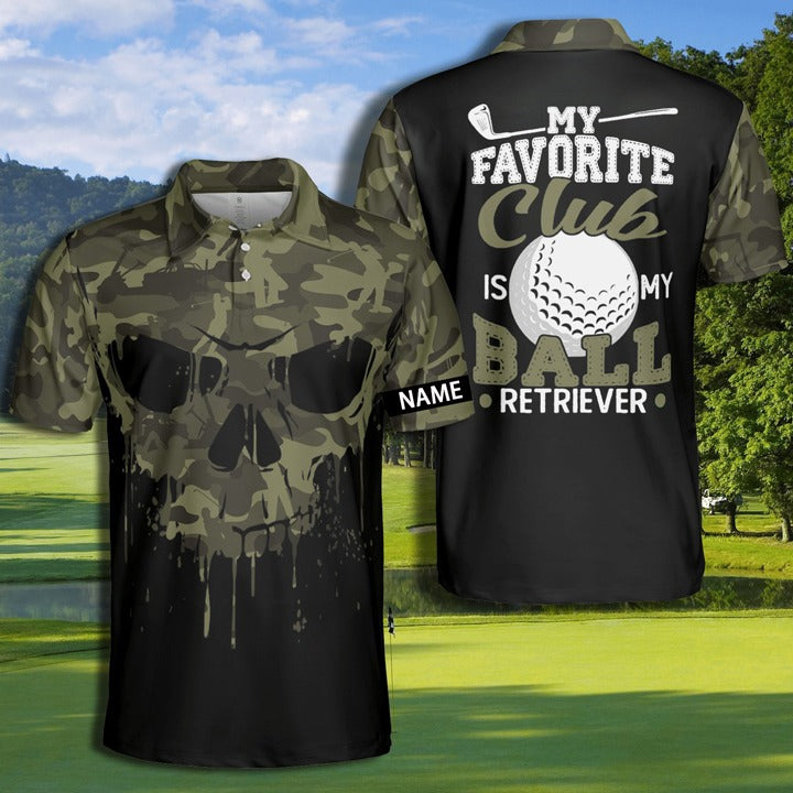 Personalized Camouflage Polo Shirt with My Favorite Club Being the Ball Retriever for Golf Uniform – GP440