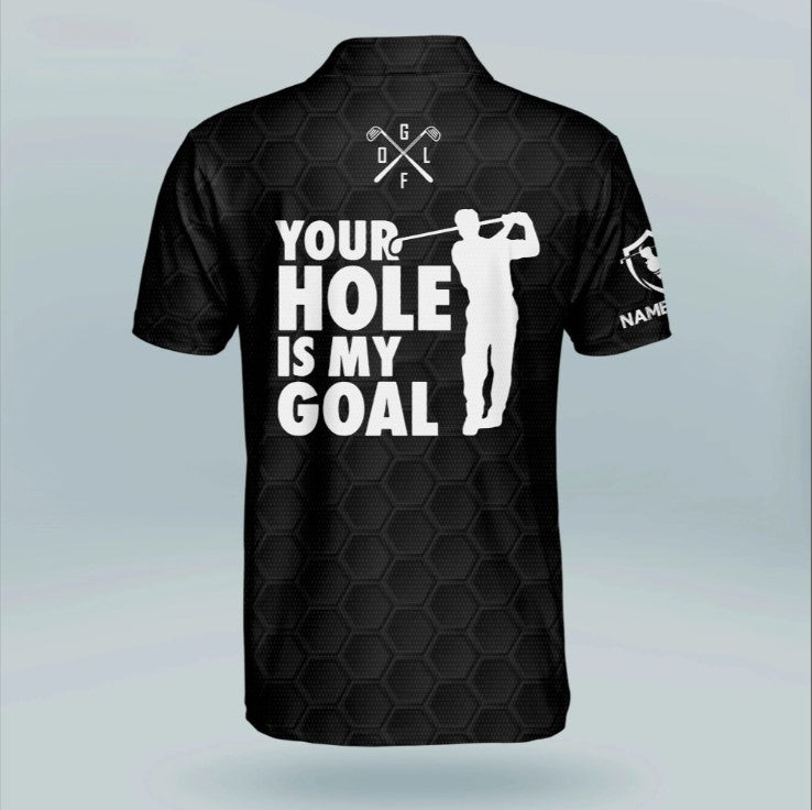 personalized golf polo shirt for men with the slogan your goal is my aim perfect for golf players gp382 tga4j