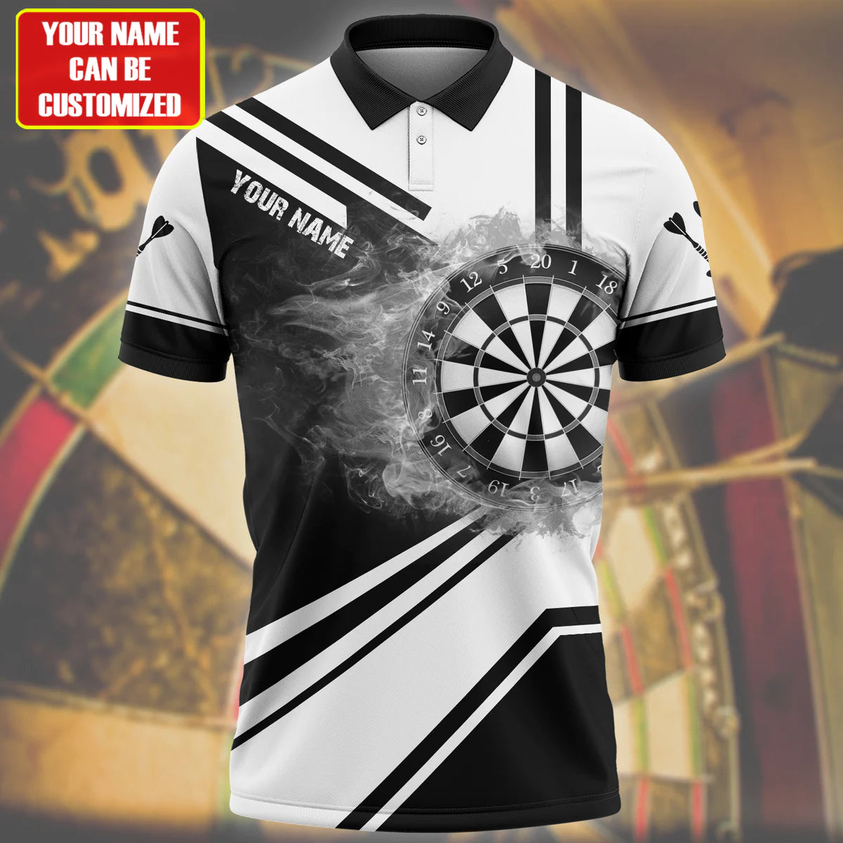 Personalized Name Darts Player black and wife 3D shirt, Dart team uniform, Gift For A Dart Player – DT052