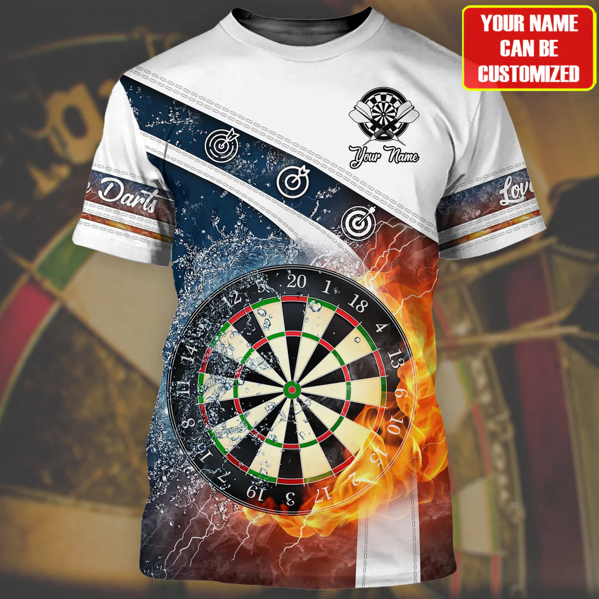 Personalized Name Darts Player black and wife 3D shirt, Dart team uniform, Gift For A Dart Player – DT052