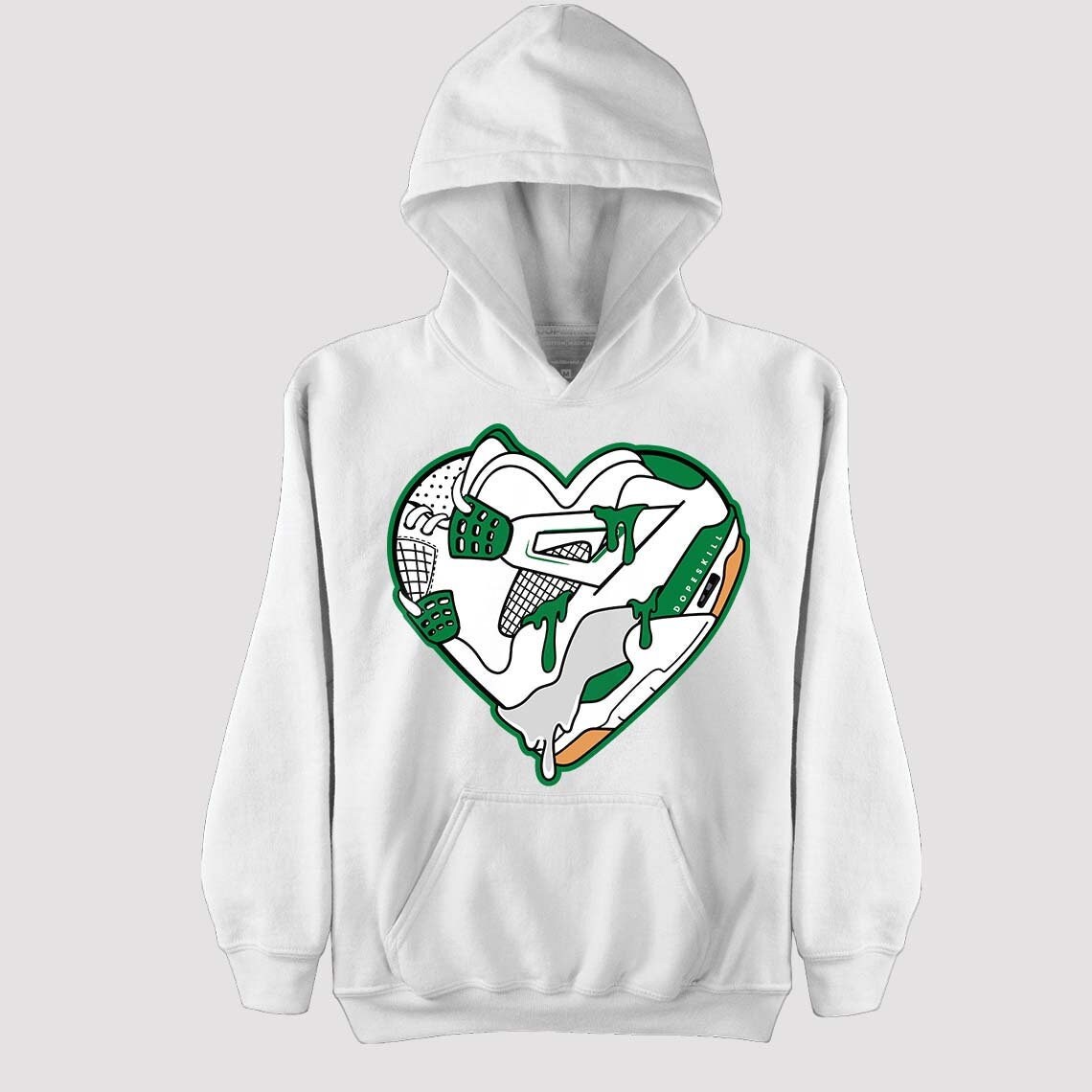 pine green 4s l unisex hoodie heart jordan 4 graphic 5mxm4