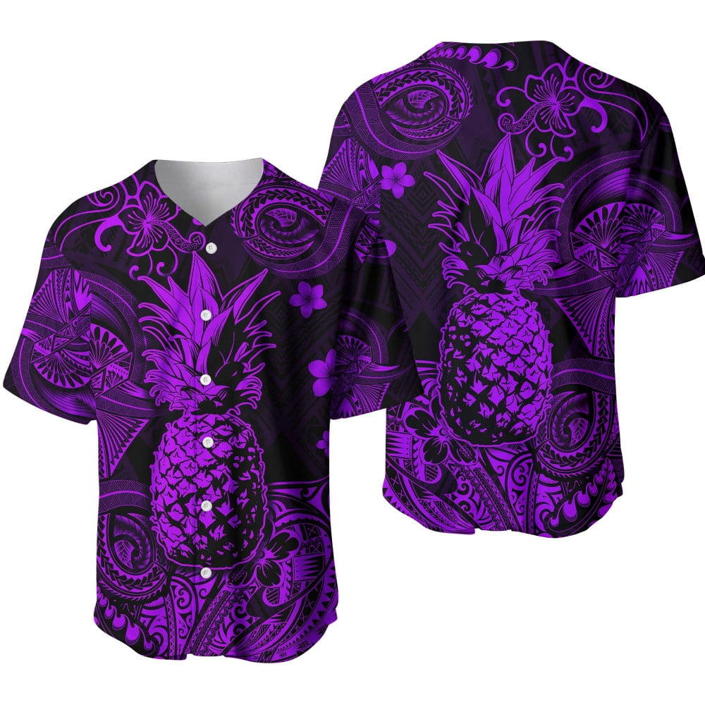 polynesian baseball jersey with unique hawaii pineapple design in purplebsj 429 6qklj