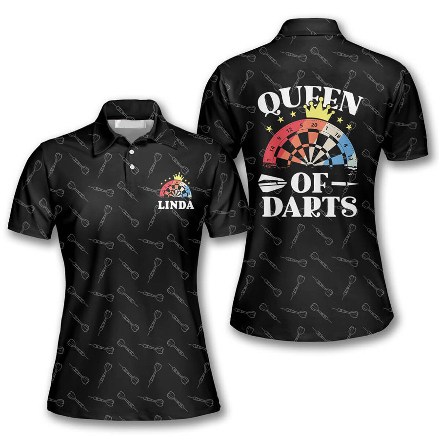 queen of darts arrow pattern custom darts shirts for women darts team shirt gift for dart player dt032 gbnss