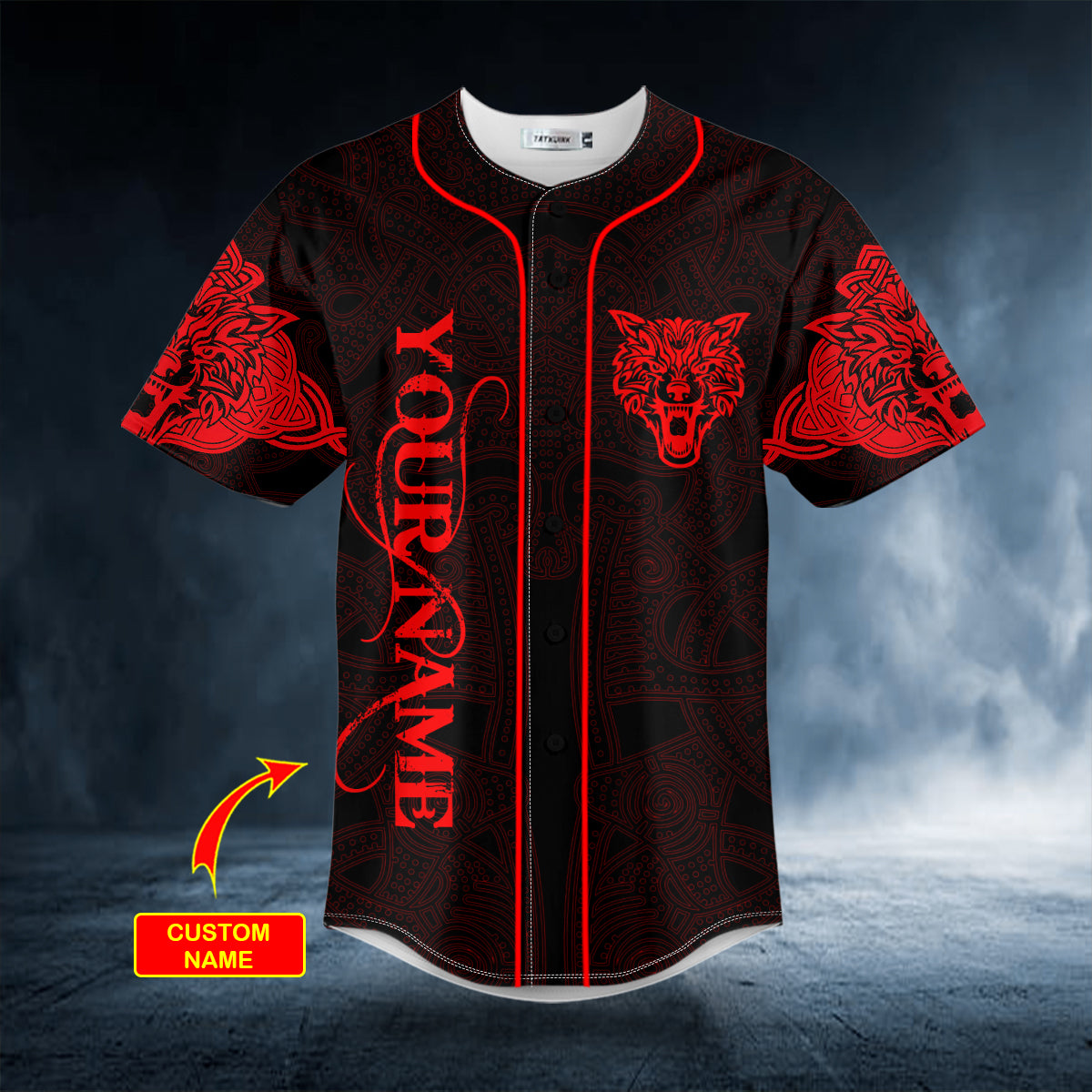 red wolf power viking tattoo custom baseball jersey bsj 1076 gsf9o