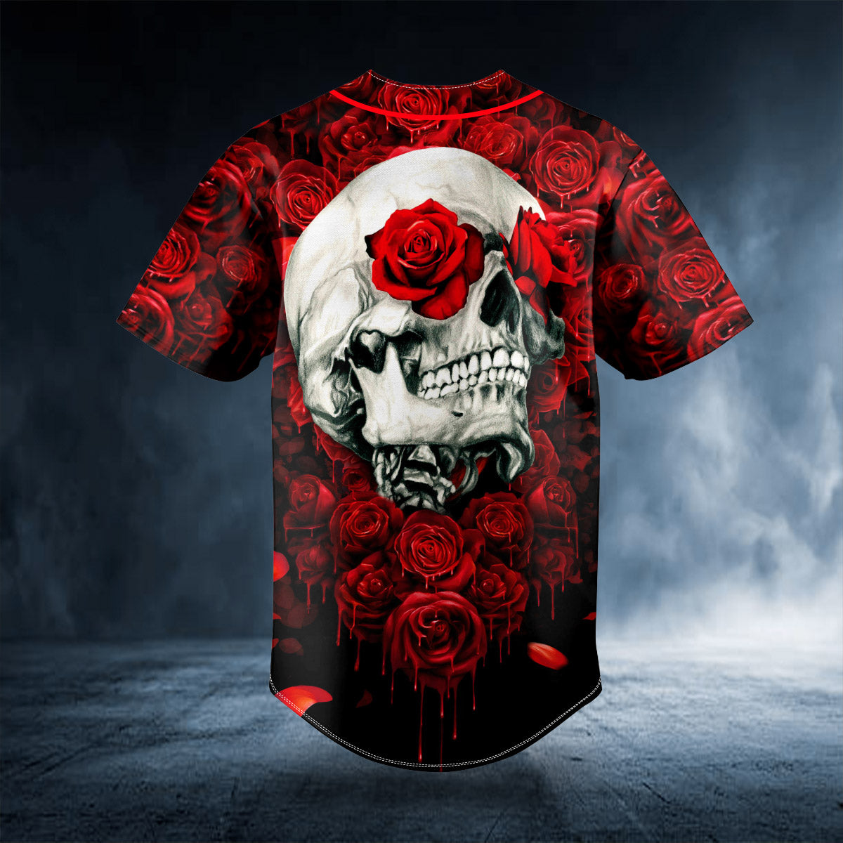 rose skull custom baseball jersey bsj 852 madfb