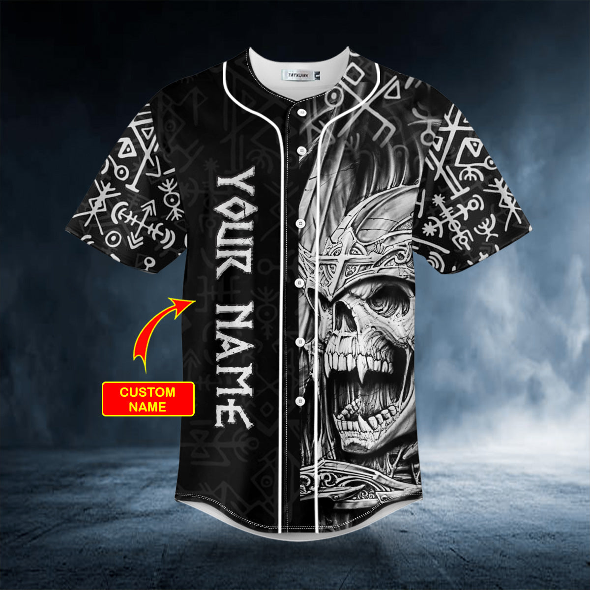 runes king skull ghost viking custom baseball jersey bsj 561 ejdej