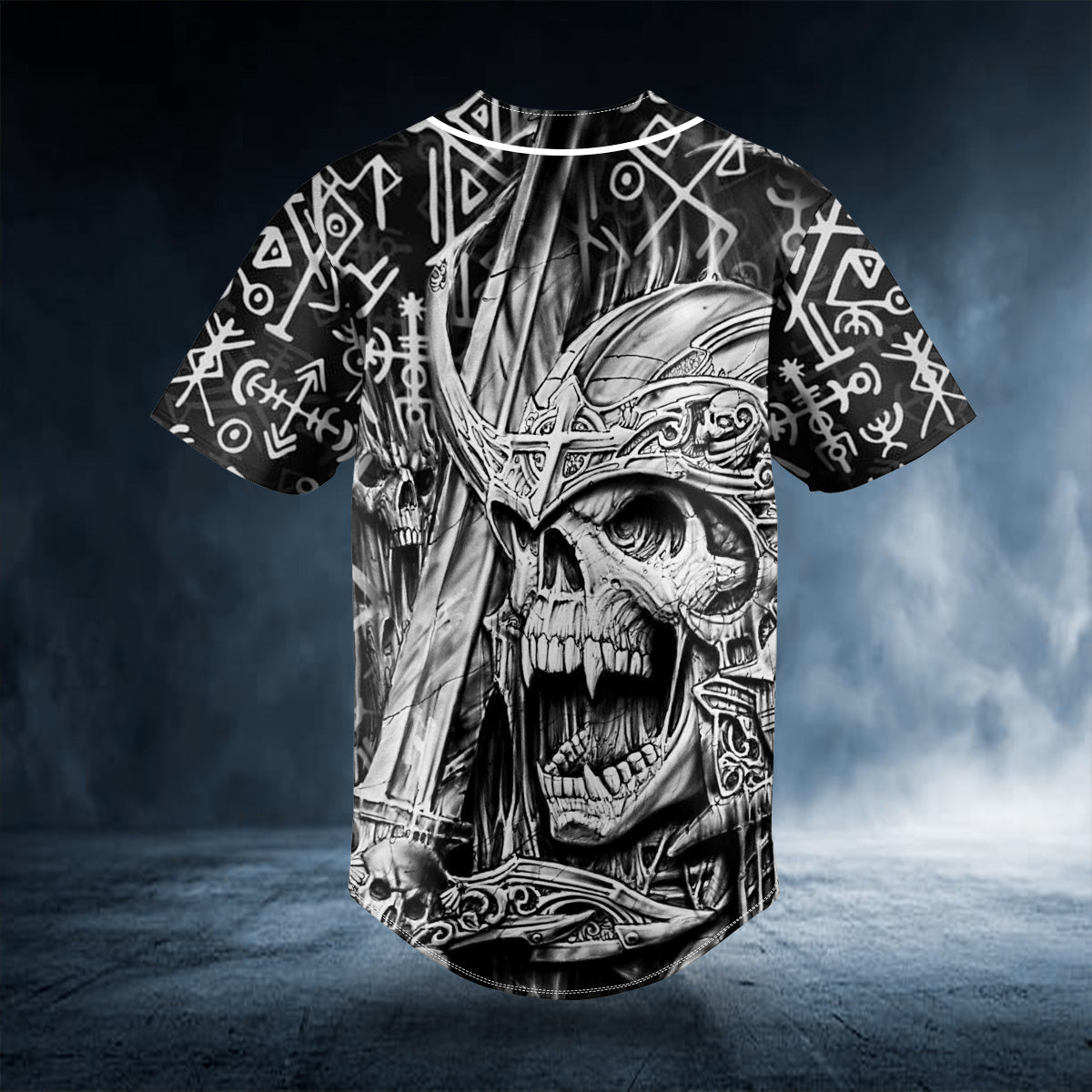 runes king skull ghost viking custom baseball jersey bsj 561 q72as