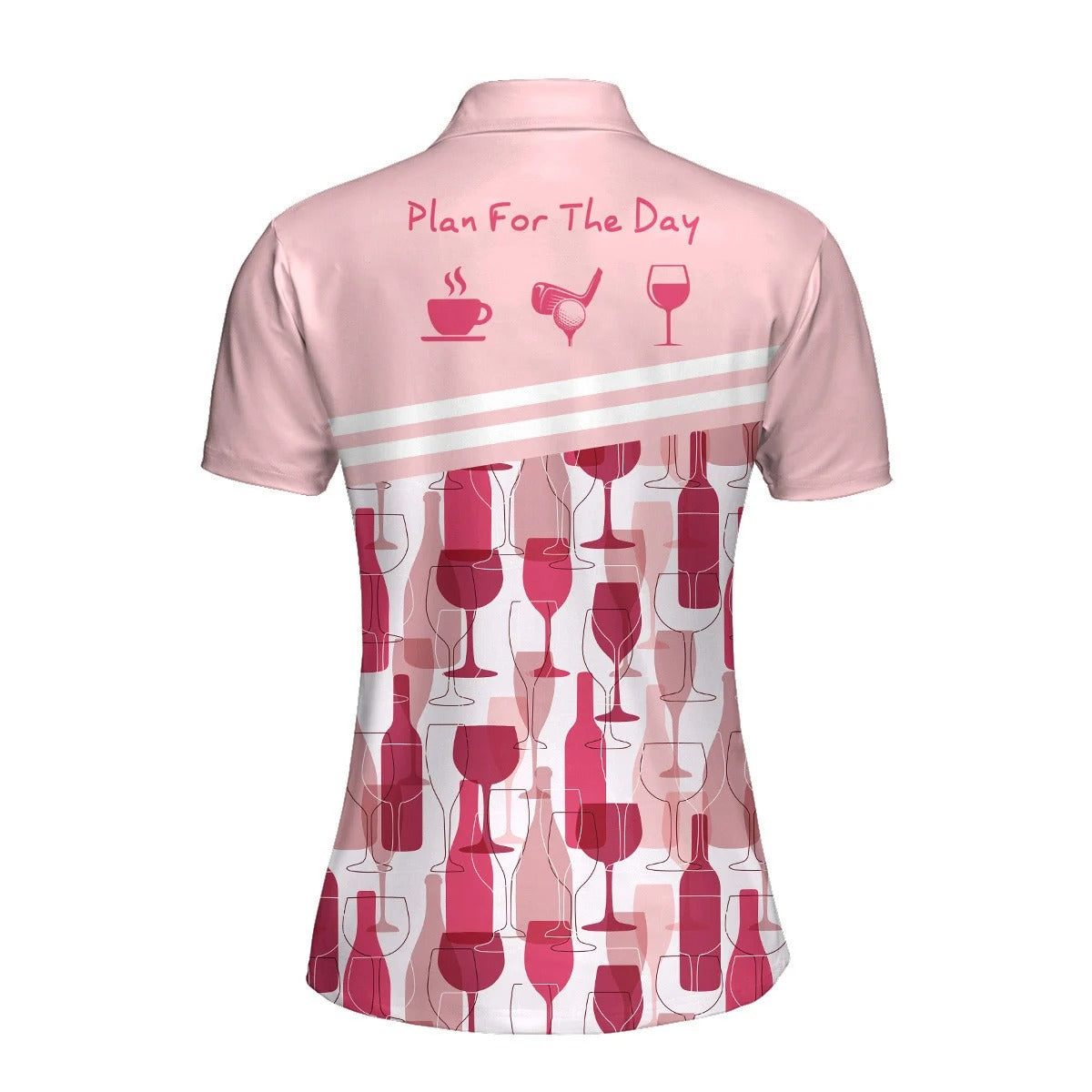 seamless pattern of womans polo shirt with coffee golf and wine day plan gp455 my985