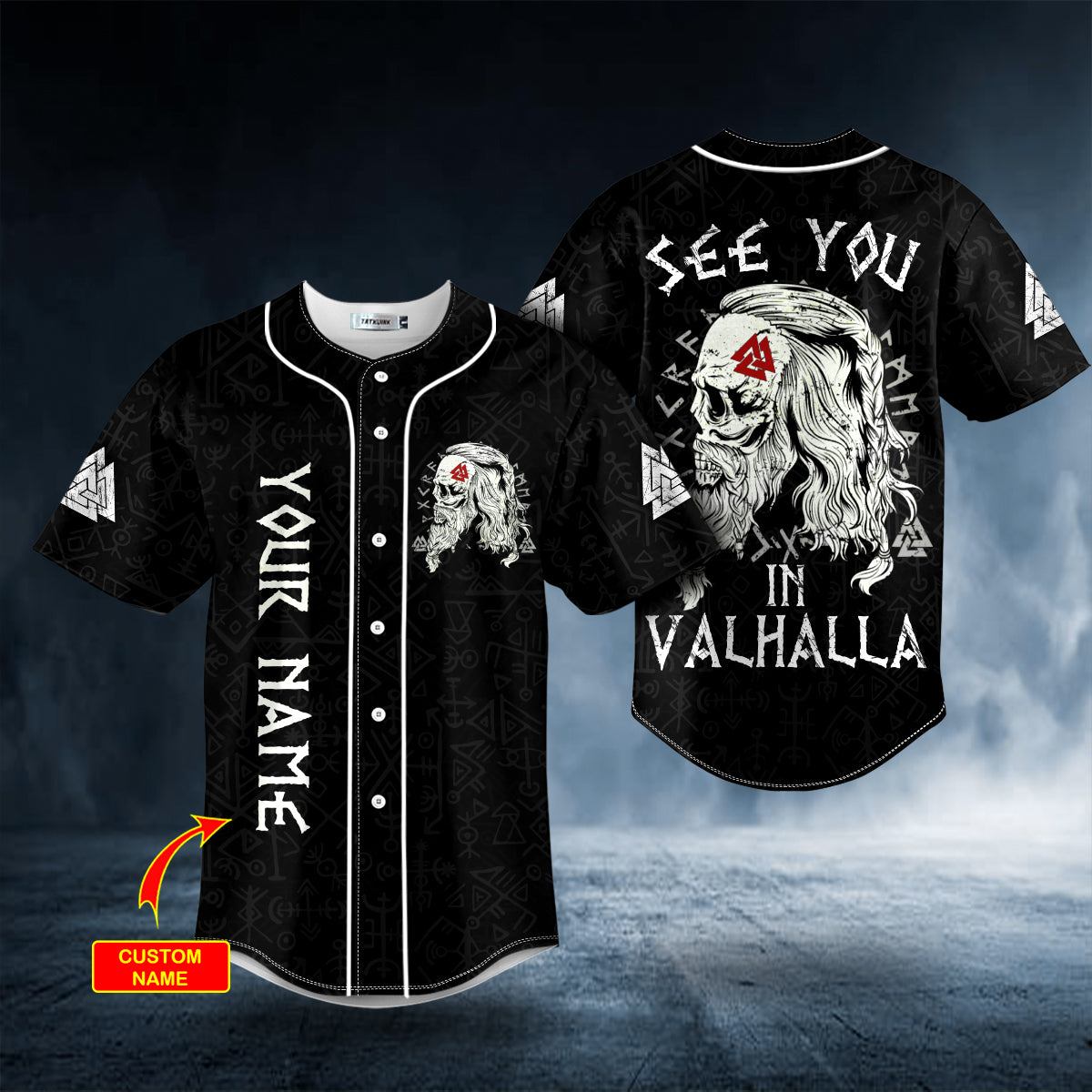 see you in valhalla valknut viking skull custom baseball jersey bsj 884 hsvxe