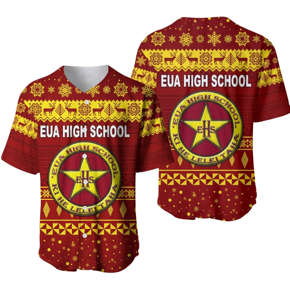 Simplified Christmas Baseball Jersey for Tonga Eua High SchoolBSJ-464