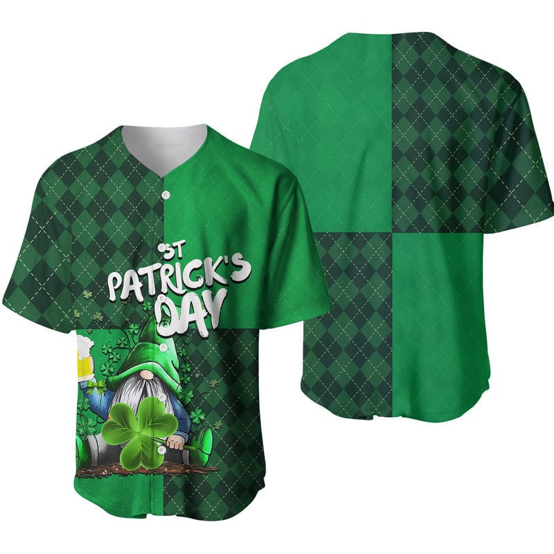 st patricks day gnome beer baseball jersey celebrate the irish holiday in style! bsj 286 9z51b