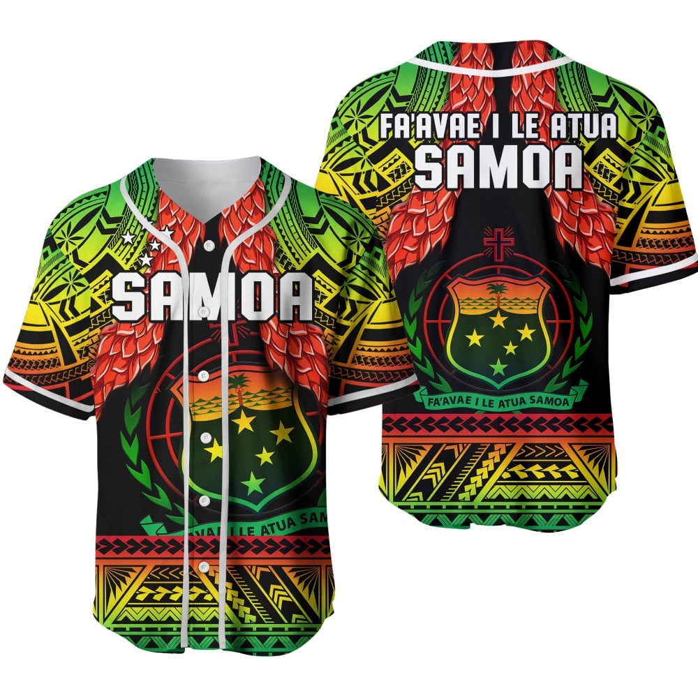 Teuila Torch Ginger Gradient Style Baseball Jersey for Samoa Rugby: A Stylish ChoiceBSJ-421