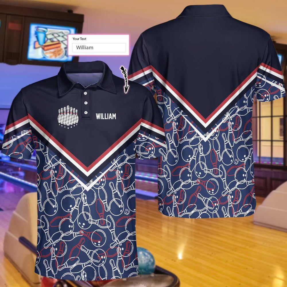 Polo Shirt for Men’s Bowling Team with 3D Bowling Ball Design – Perfect Gift for Bowlers and Sports Enthusiasts – BP021