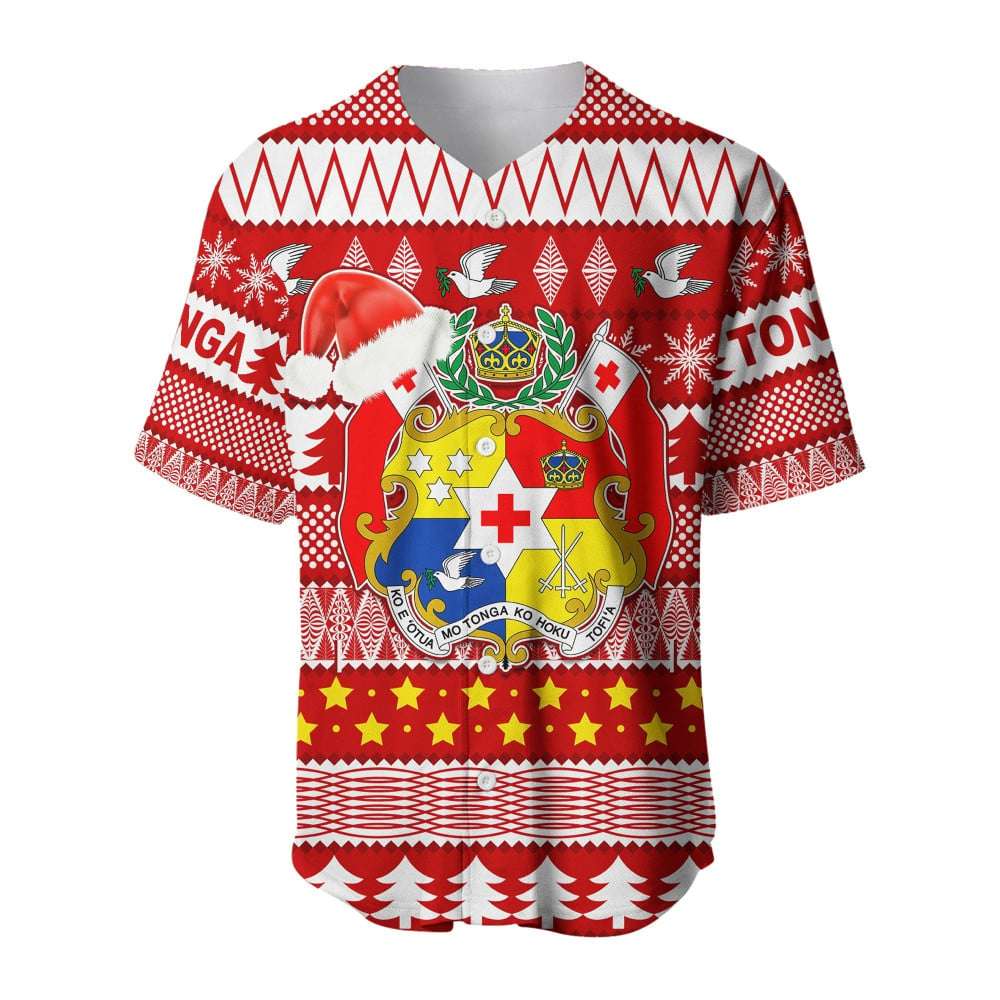 Tongan Pattern Baseball Jersey for a Joyful Christmas in TongaBSJ-493