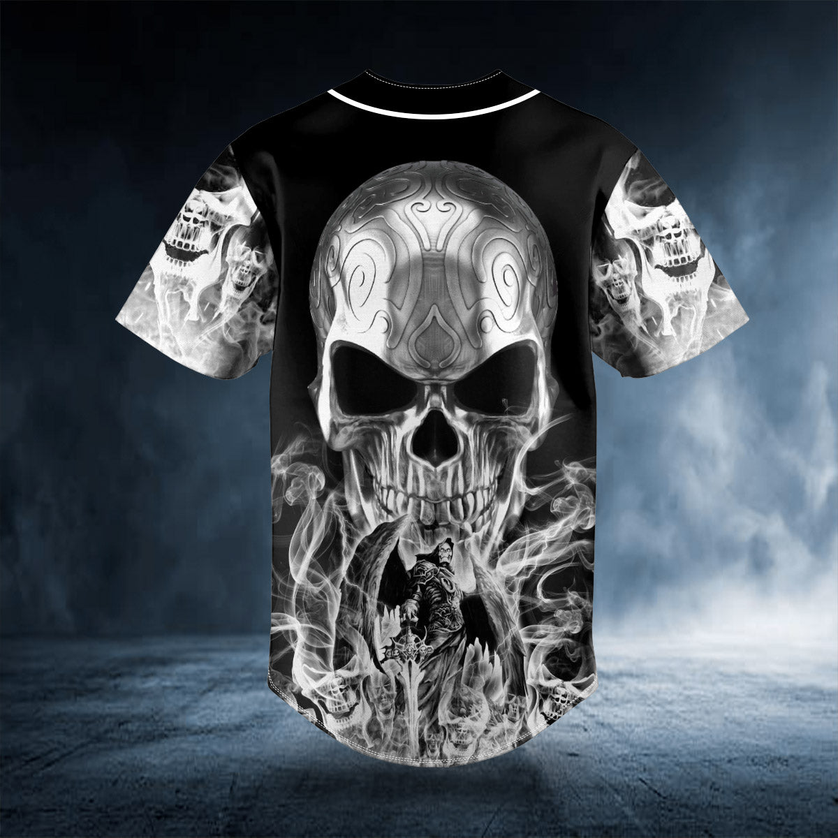 tribal metal grim reaper flame skull custom baseball jersey bsj 899 qf0vd