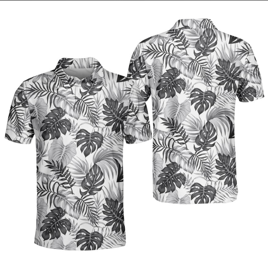 tropical floral golf polo shirt for sports gp367 2qmdp