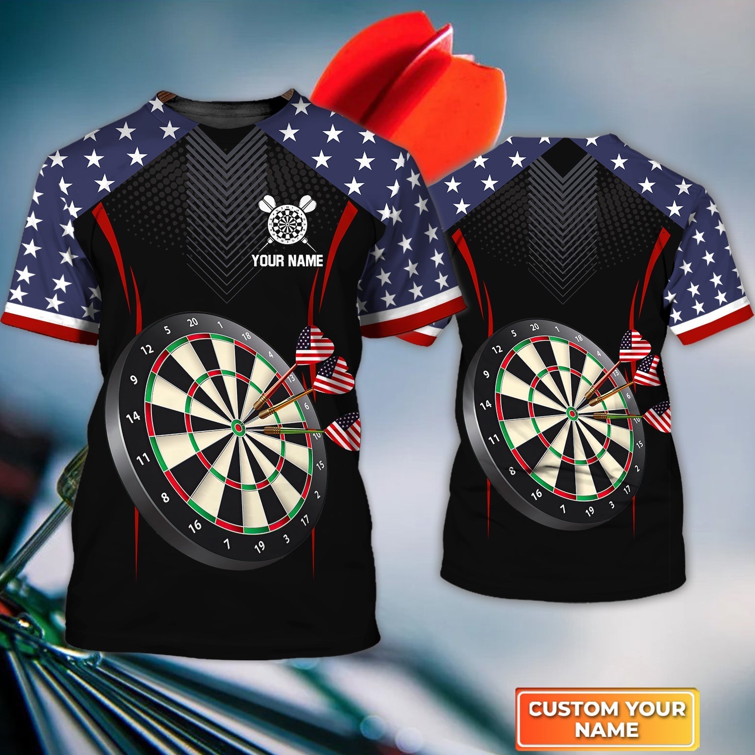 USA Darts shirt, Personalized Name 3D Tshirt for men, Gift For Darts Player – DT099