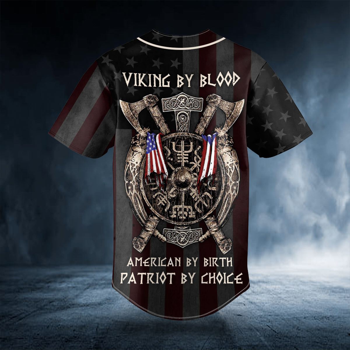viking by blood american by birth patriot by choice skull personalized baseball jersey bsj 518 70dcw