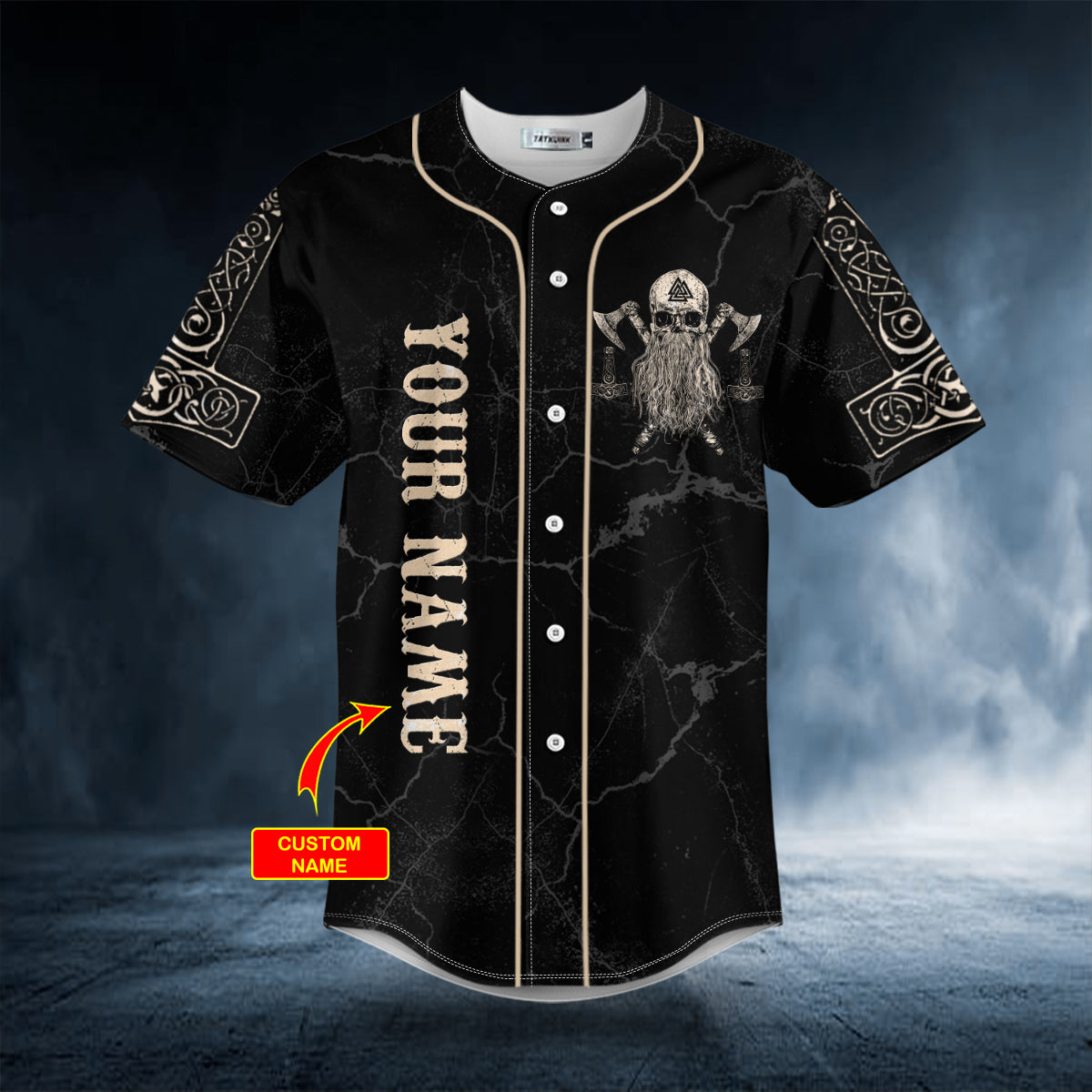 Viking Son Of Odin Valhalla Skull Custom Baseball Jersey | BSJ-500