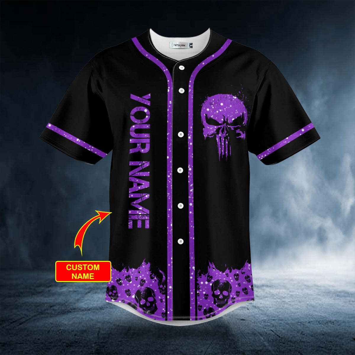 violet punisher skull custom baseball jersey bsj 514 etwga