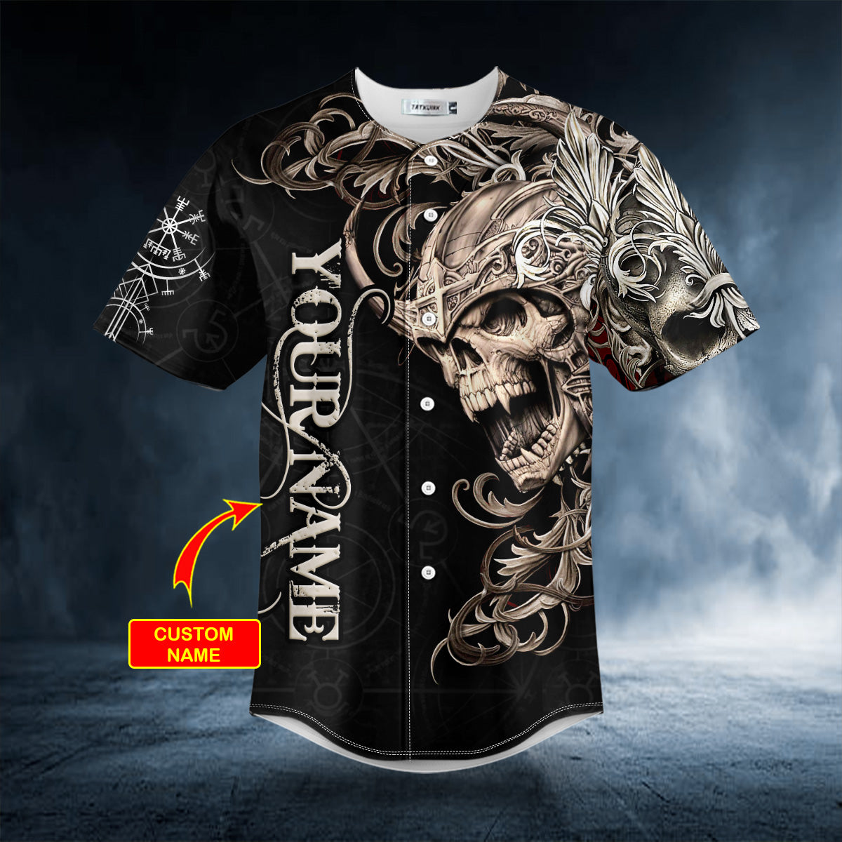 Warrior Skull King Viking Custom Baseball Jersey | BSJ-527