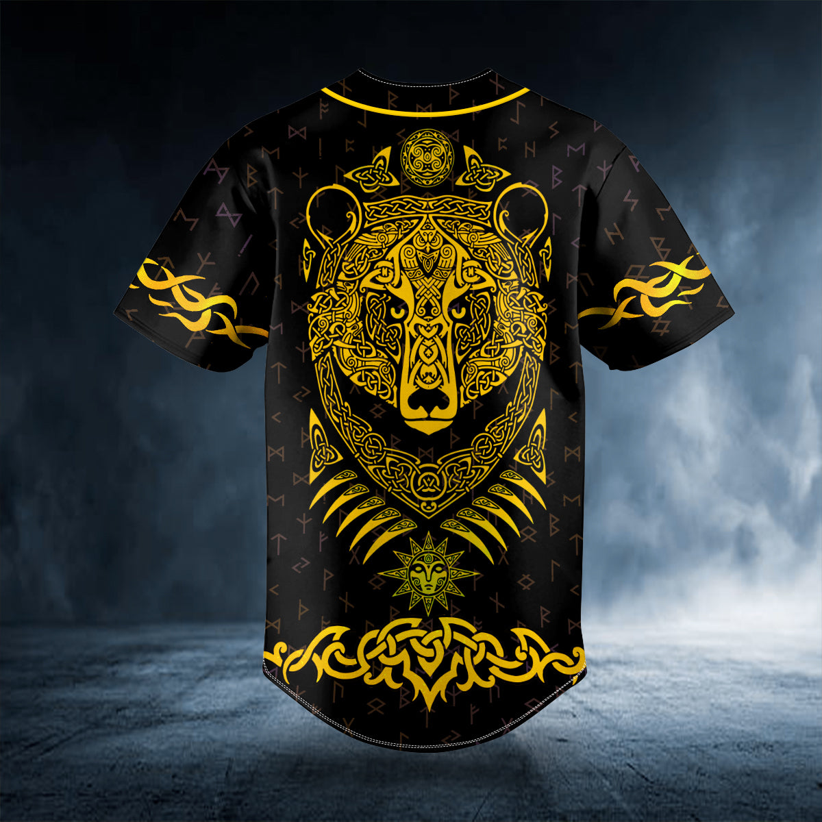yellow bear viking tattoo custom baseball jersey bsj 661 kczuy
