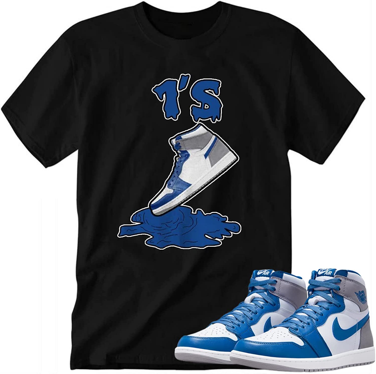 1’s Shoes Dripping Shirt to Match J0rdan 1 Blue, Tee Matching for Sneaker J0rdan 1 Blue – JOT034