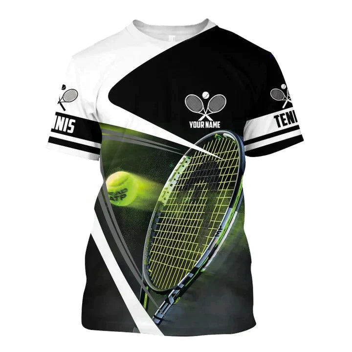 3D All Over Print Tennis T-Shirt and Hoodie with Personalized Name for Men and Women, Perfect for Tennis Players. – TET005