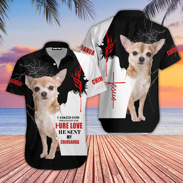Aloha Hawaiian Shirts for Men and Women featuring Chihuahua Dog and Jesus – JEH026