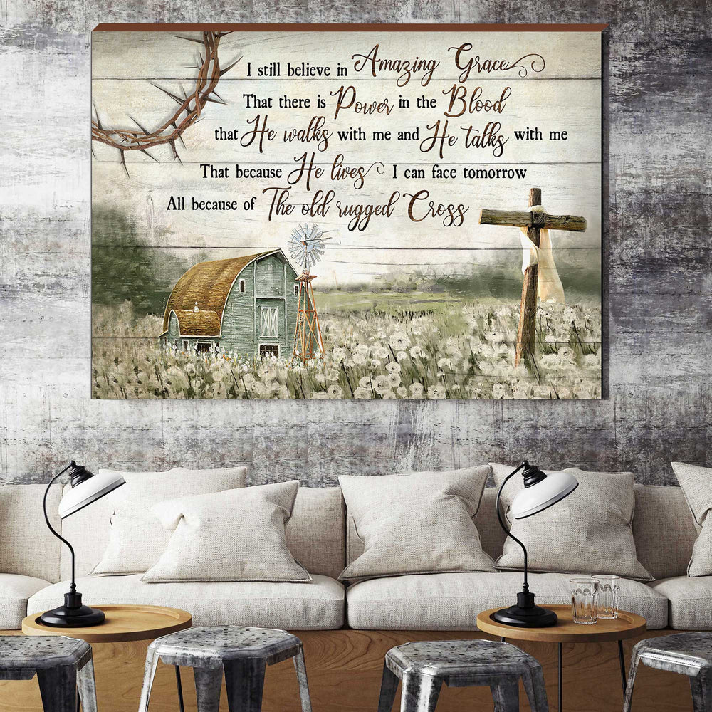 Amazing Grace Christian Wall Art with Jesus Painting for Farmhouse Décor – JEW143