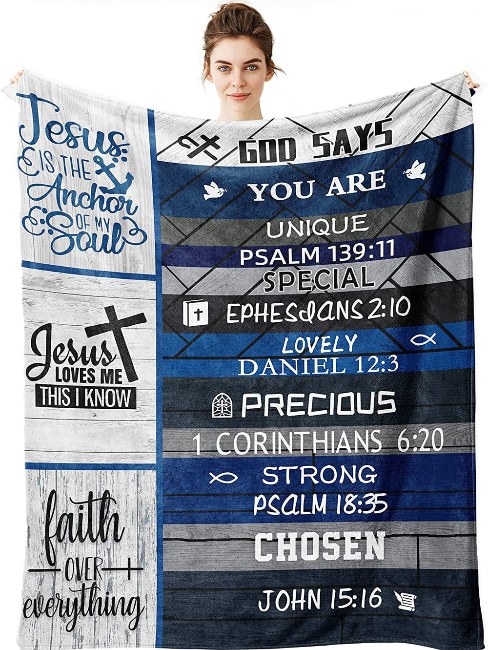 Christian-themed Blankets for Women and Men – Spiritual Gifts Throw Blankets with Bible Verses – JEB017
