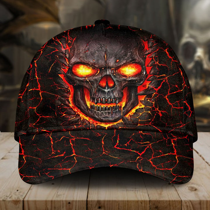 Classic Silver Skull Fire Cap: A Men’s Skull Hat, Perfect Gift for Skull Enthusiasts – SKC003