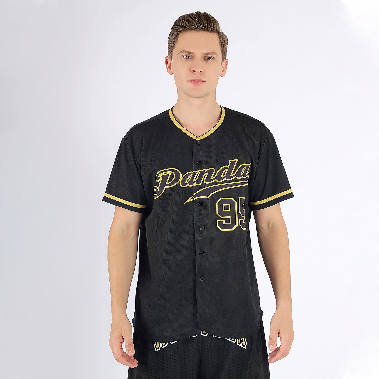 Custom Black Black-Old Gold Authentic Baseball Jersey | CBJ-0008