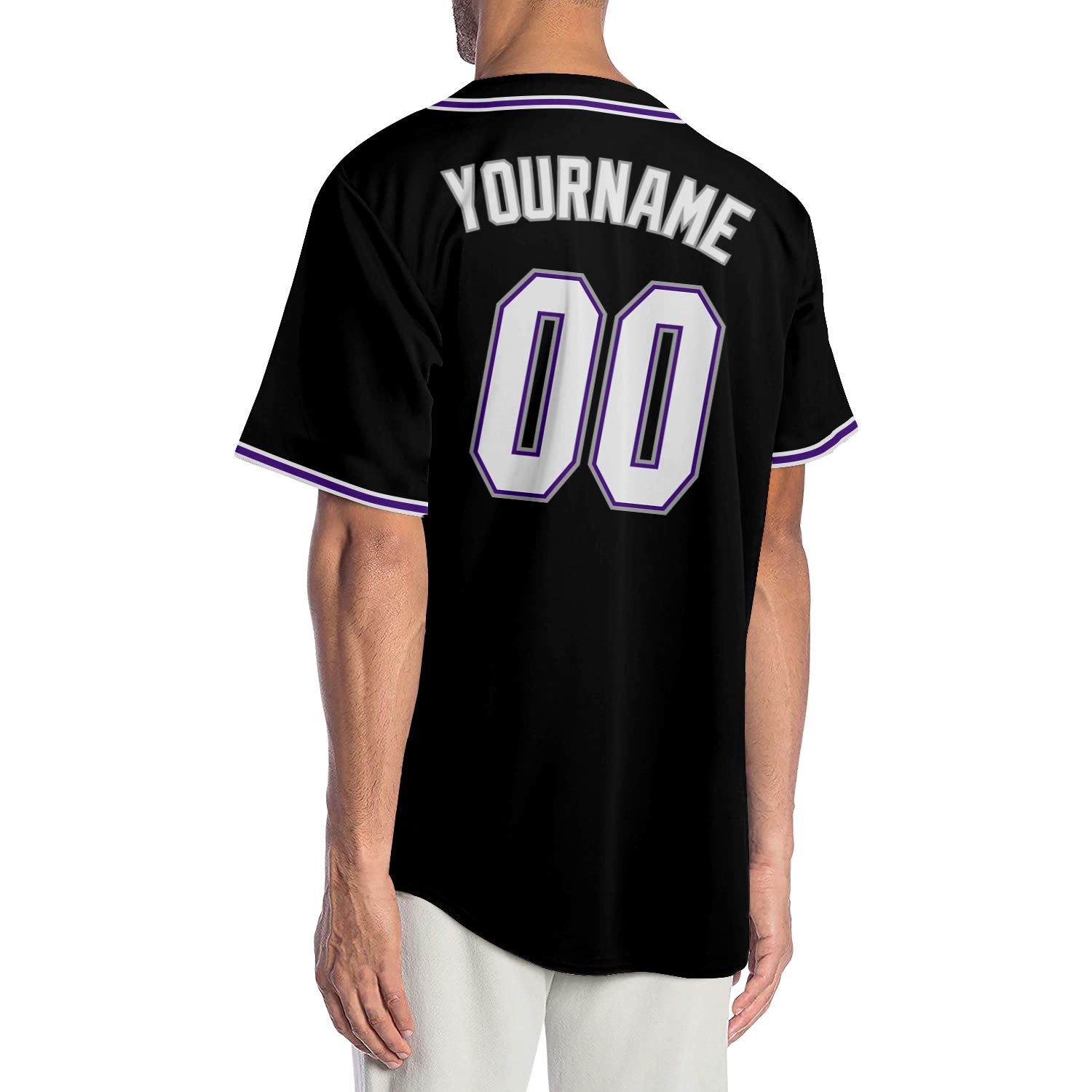 custom black white purple authentic baseball jersey cbj 1616 wby0h