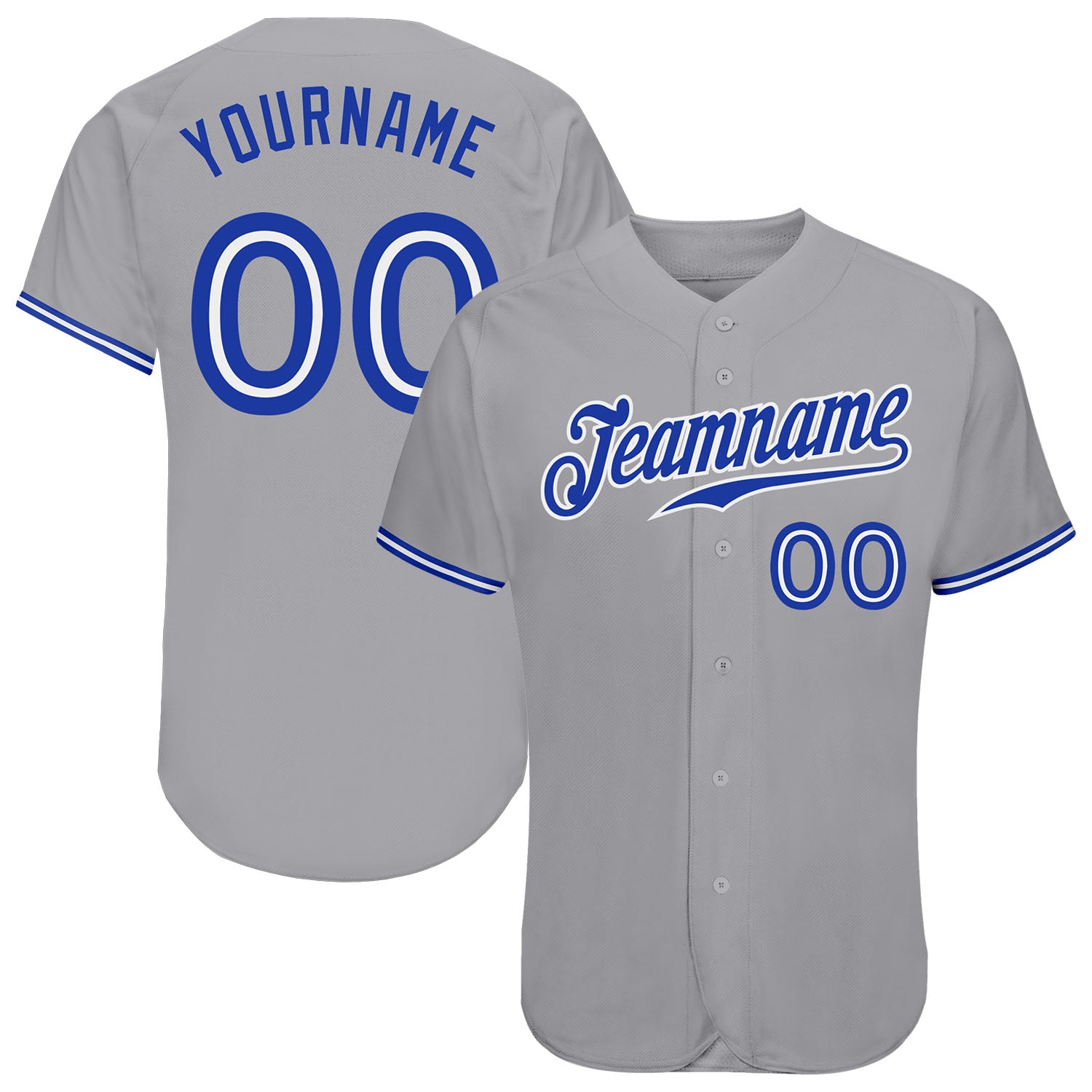 custom gray royal white authentic baseball jersey cbj 0845 57qtz
