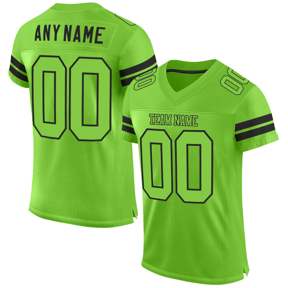 custom neon green neon green black mesh authentic football jersey cfj 0569 mcjxw