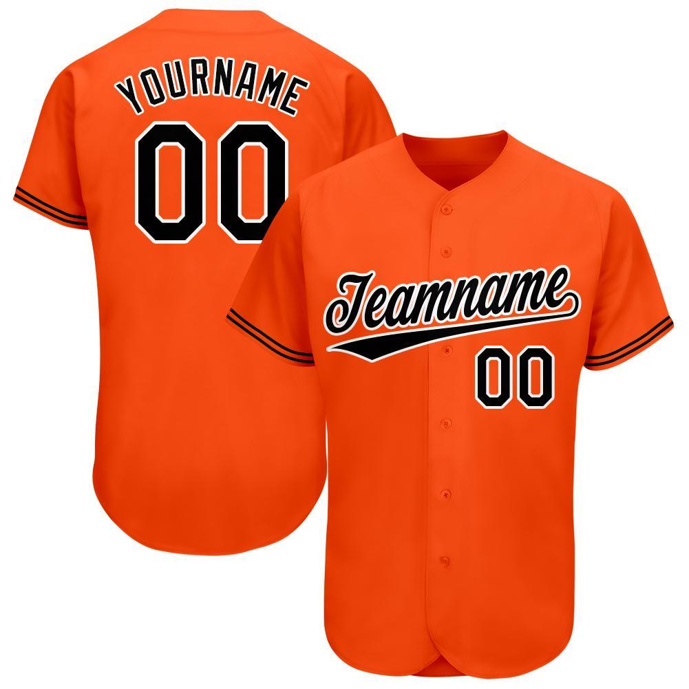 Custom Orange Black-White Baseball Jersey | CBJ-0030