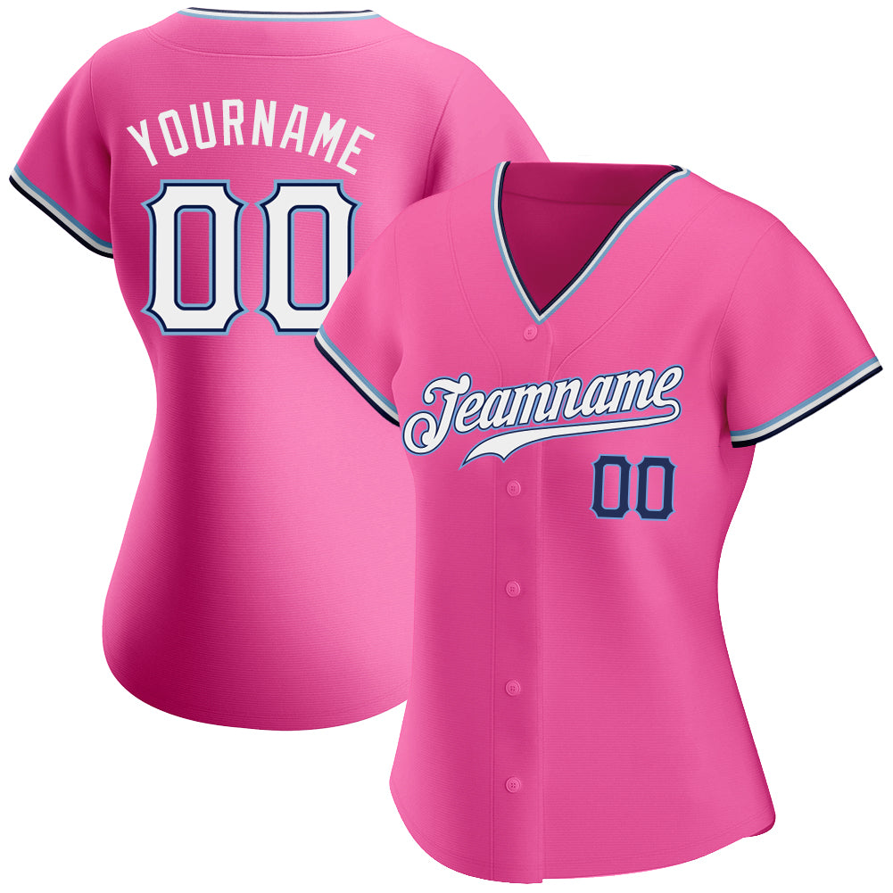 custom pink white navy authentic baseball jersey cbj 0915 wh0ir