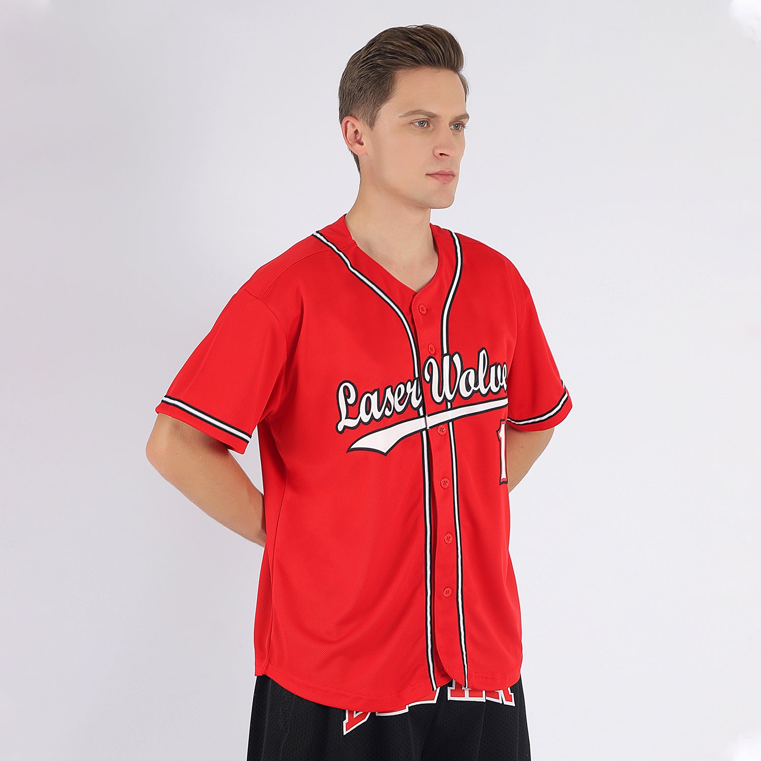 Custom Red White-Black Baseball Jersey | CBJ-0009