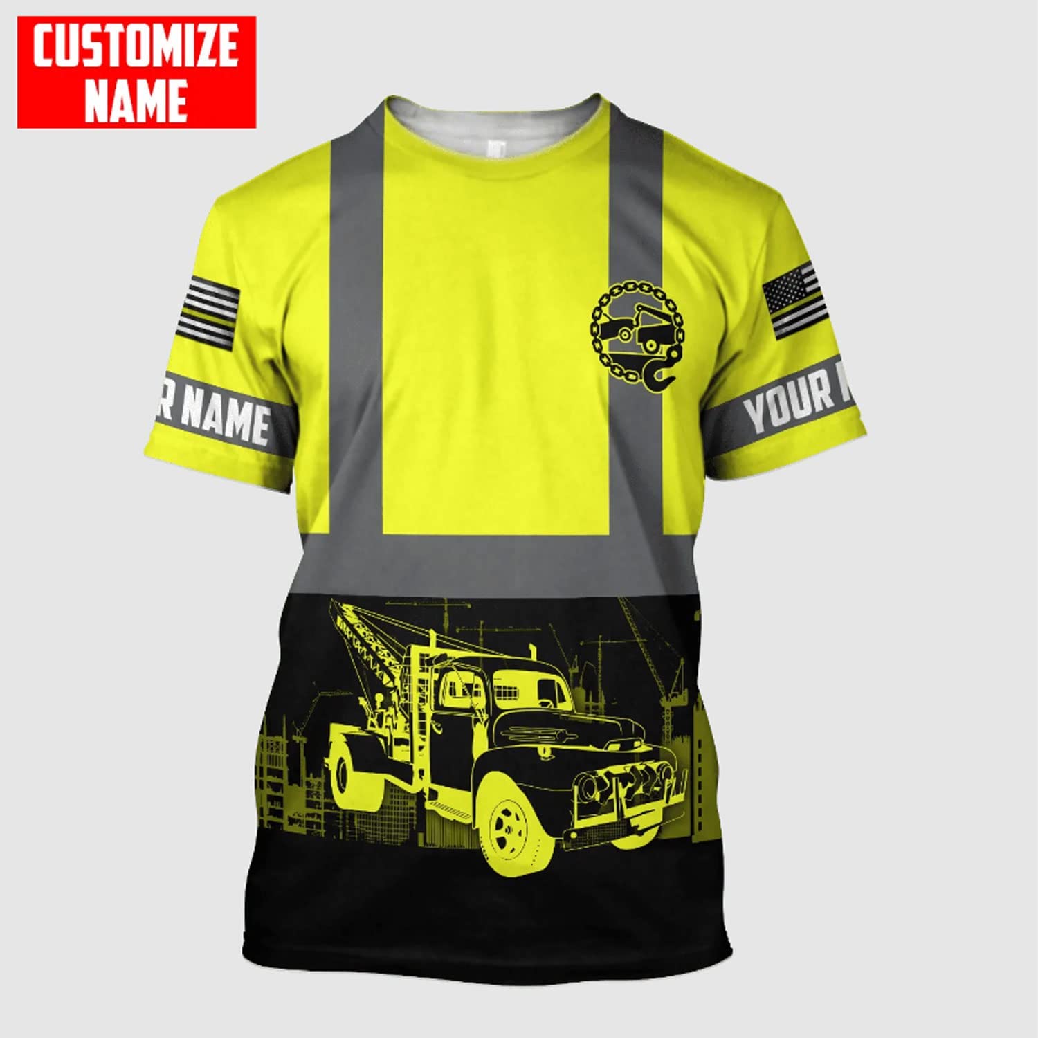 customized 3d printed tow truck shirt a unique gift for tow truck enthusiasts baseball players and more! available in hawaiian sweatshirt hoodie and zip hoodie styles with over printing. jot gfjyt