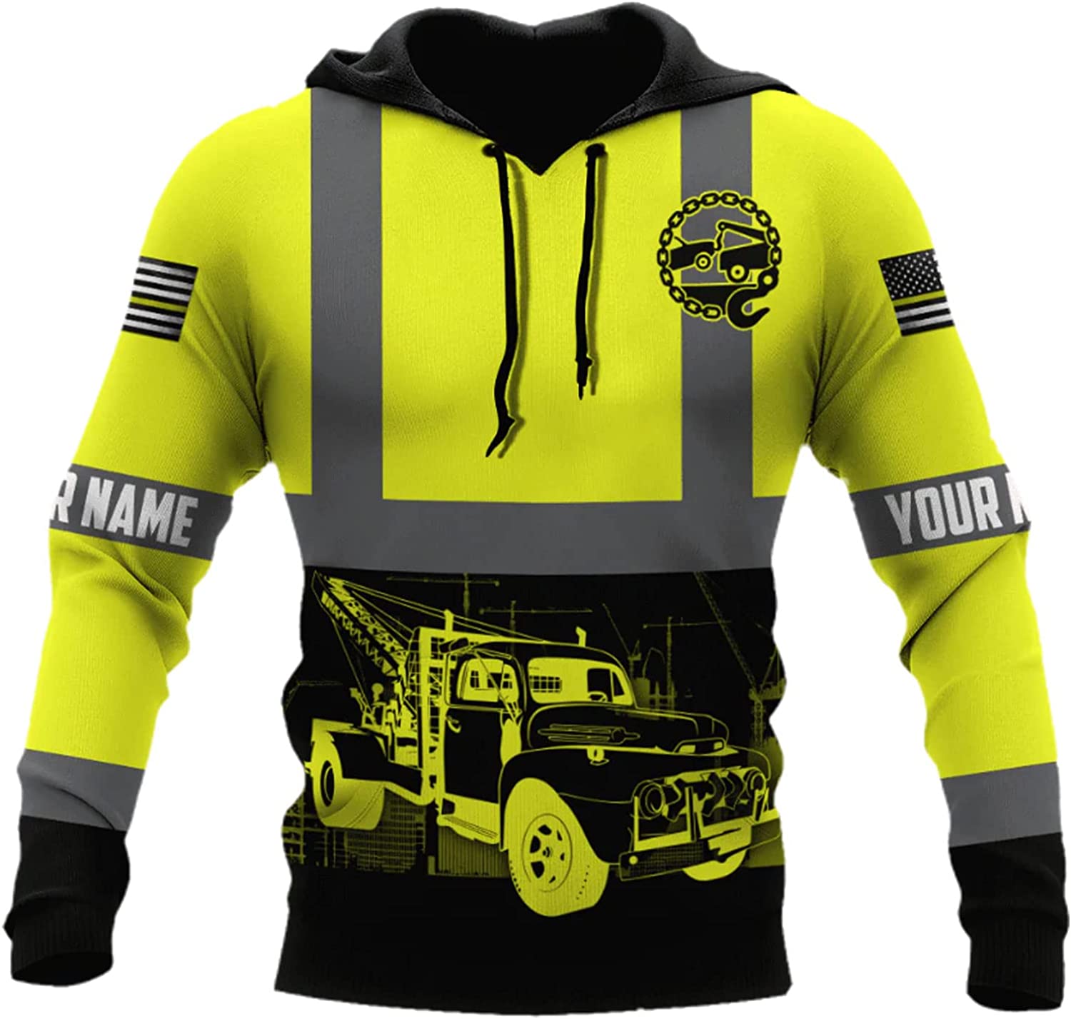 customized 3d printed tow truck shirt a unique gift for tow truck enthusiasts baseball players and more! available in hawaiian sweatshirt hoodie and zip hoodie styles with over printing. jot ytxmv