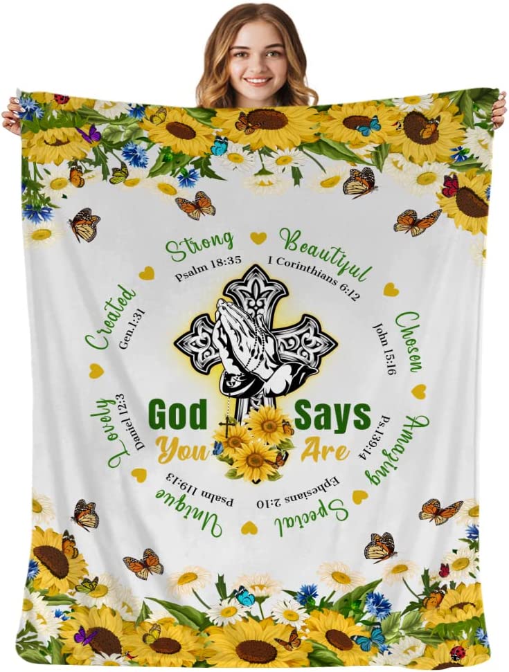 Inspirational and Religious Christian Gifts with God’s Message of Love and Affirmation on Blankets – JEB014
