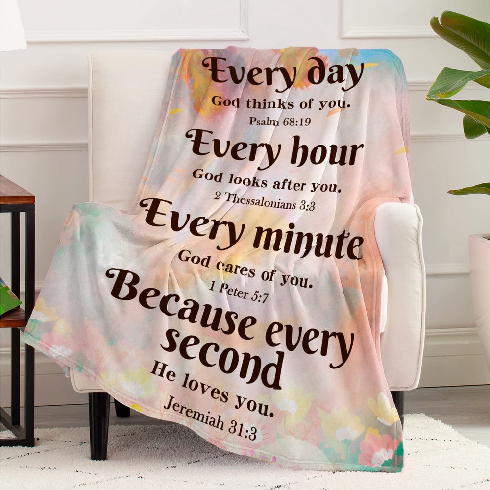 Inspirational Bible Blanket with Prayers: Religious Gifts for Women and Christian Gifts for Women – JEB028