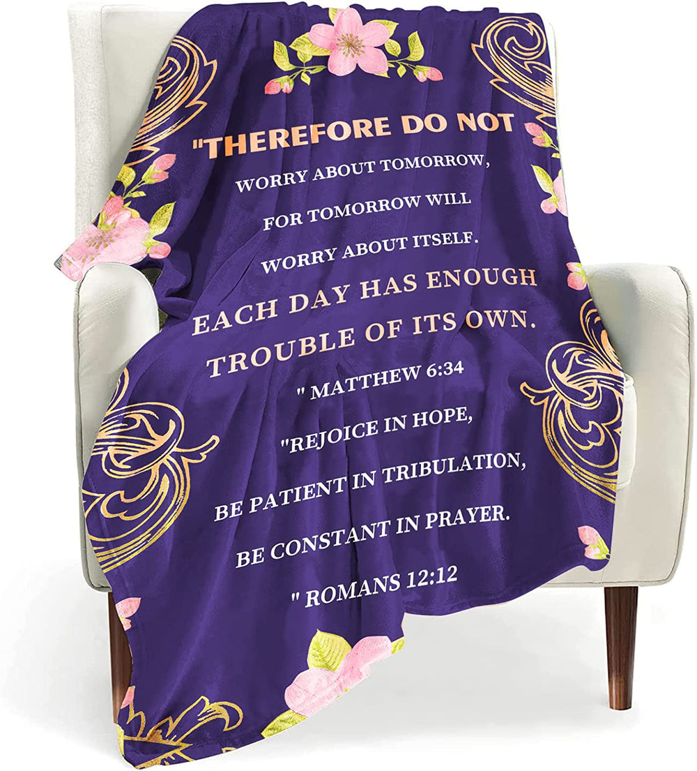Inspirational Blanket with Bible Verses, Thoughts, and Prayers: A Christian Gift for Women and Men – JEB027