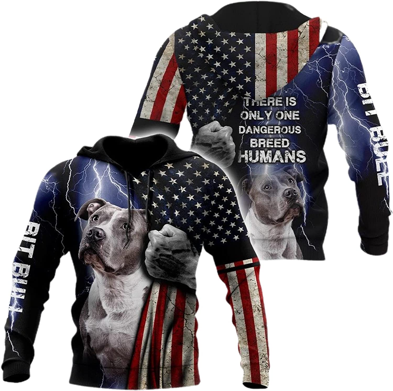 One Dangerous Breed: The Pit Bull – 3D Hoodie All Over Print Shirt for Pit Bull Lovers and Family Gifts – JOT1573