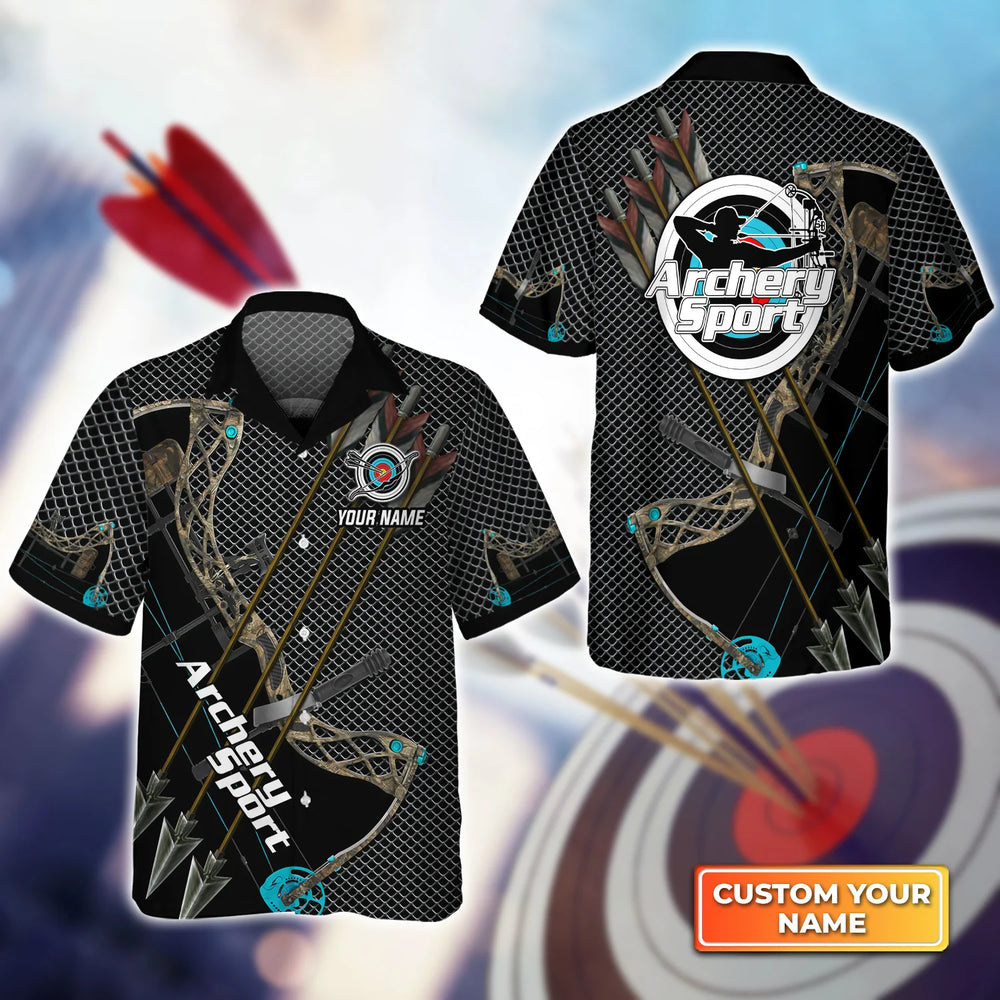 Personalized 3D Hawaiian Shirt with Archery Metal Mesh Design, Perfect Gift for Fans of Archer Sport – ARH014