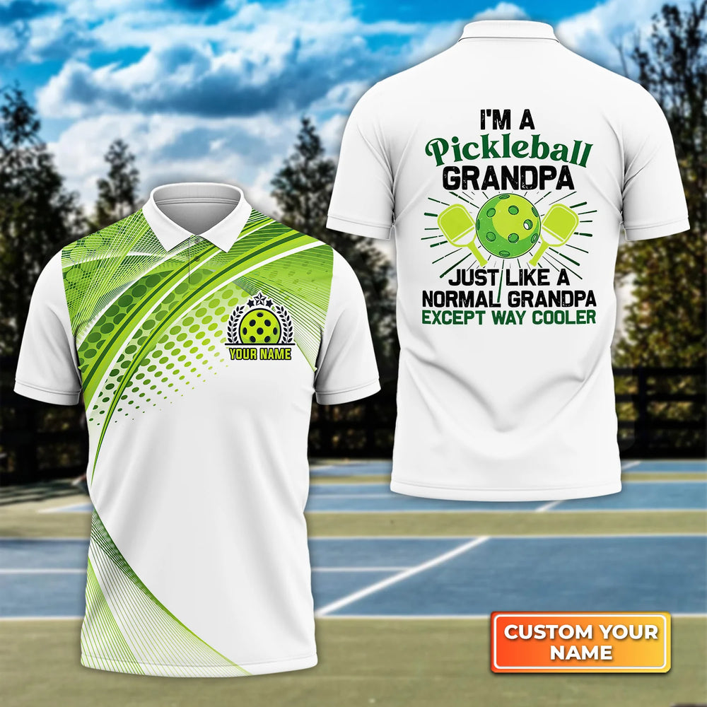 Personalized Name 3D Polo Shirt for Pickleball Grandpa – A Perfect Gift for Pickleball Players – PIP019