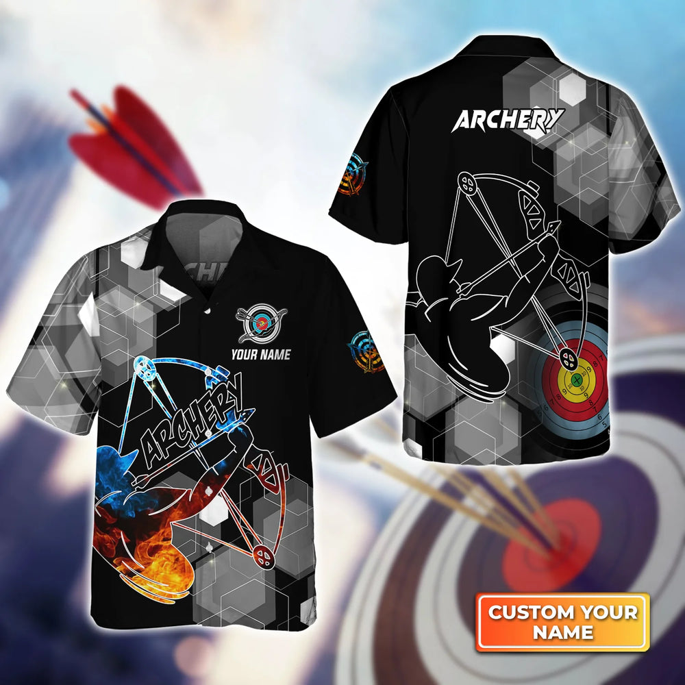 Personalized Name 3D Target Bow Hawaiian Shirt for Archery Enthusiasts in Summer, Ideal Gift for Archer Sport Lovers – ARH013