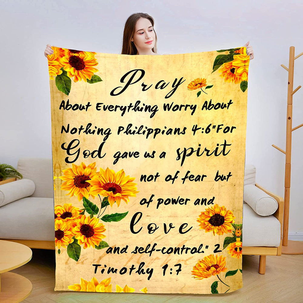 Sunflower Throw Blanket with Inspirational Healing Bible Verse – JEB030