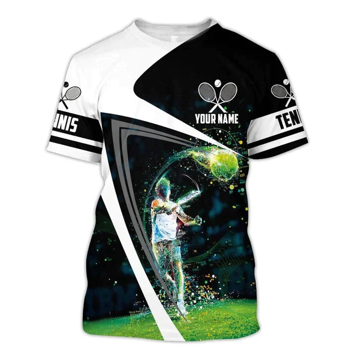 Tennis Player Uniform: Unisex 3D Printed Shirt with Personalized Design – TET003